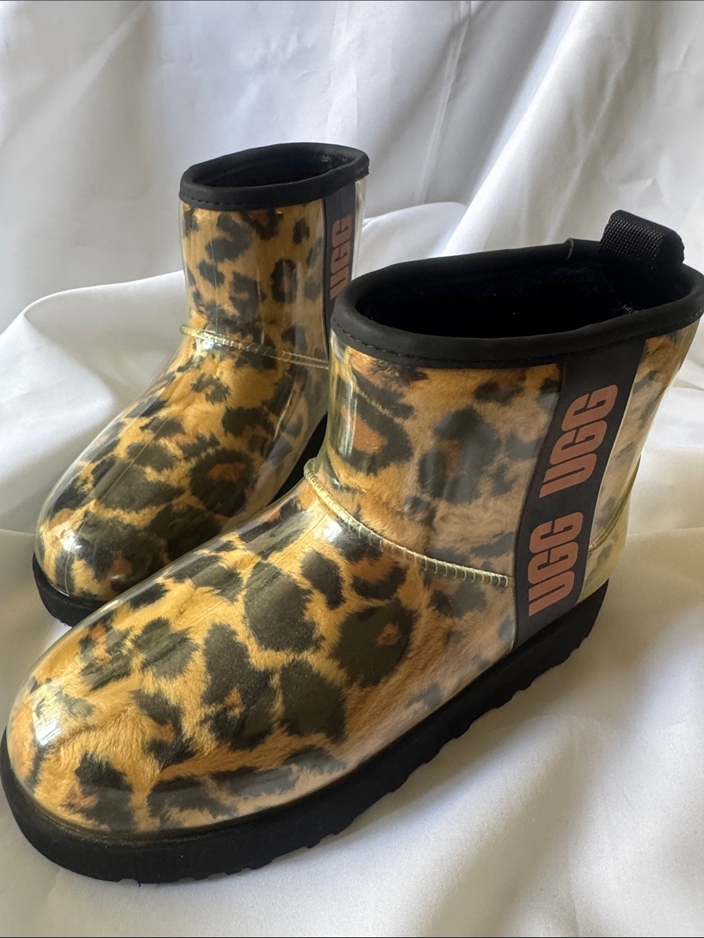 UGG Leopard Short Rain Boots - Yellow, Black